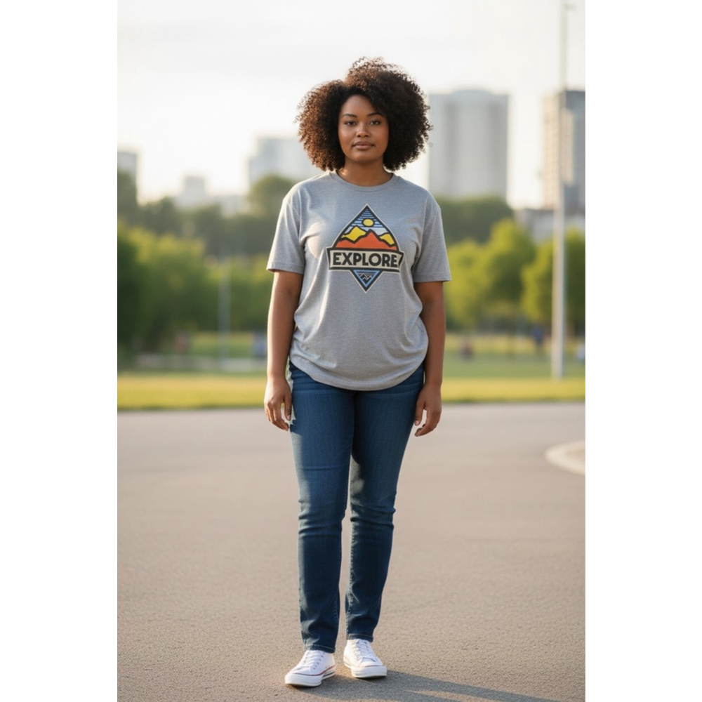 Women's Unbranded Gray Explore Graphic Short Sleeve Tee XXXL